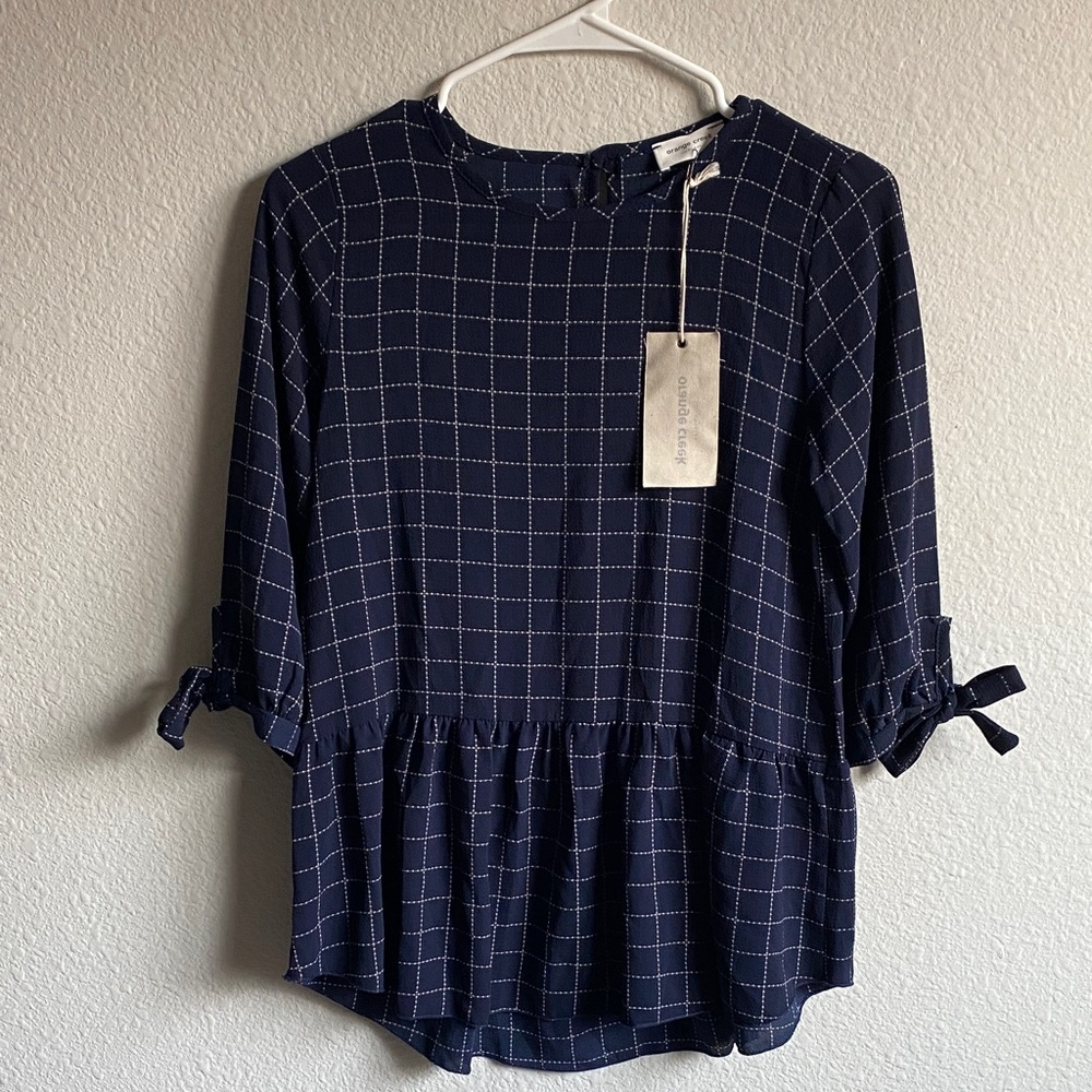 Women’s Orange Creek Navy Grid Blouse